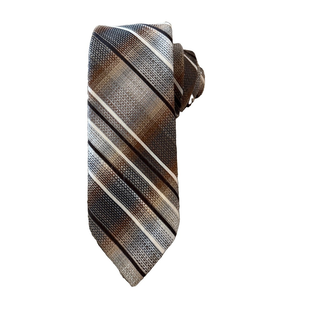 Don Loper Mens Neck Tie Beverly Hills Black Classic Striped Tie